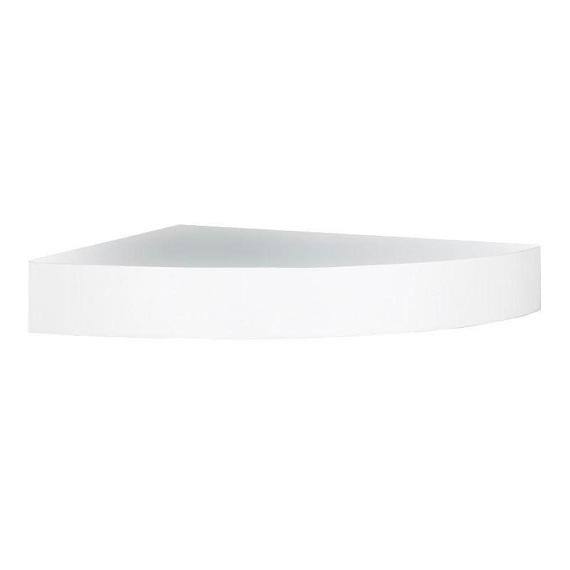 Eden Grove White MDF Floating Corner Wall Shelf