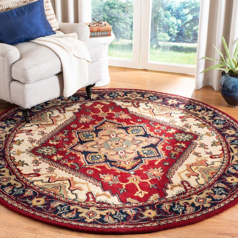 Heritage HG625 Handmade Area Rug - 3'6" Round - Red - Safavieh