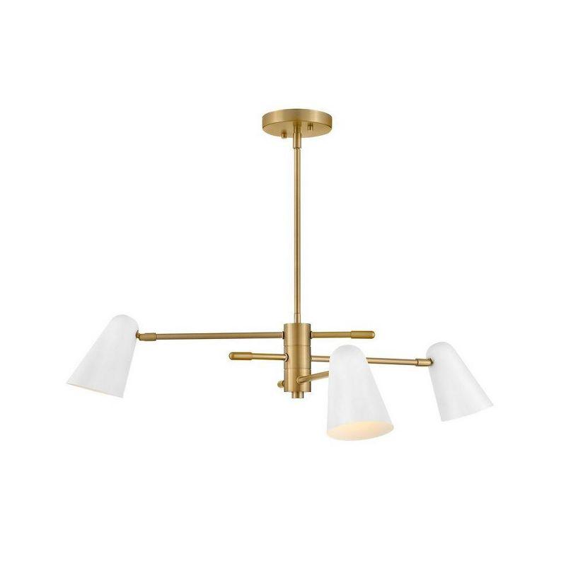 Mancini Chandelier - Brass and White / 30"Dia