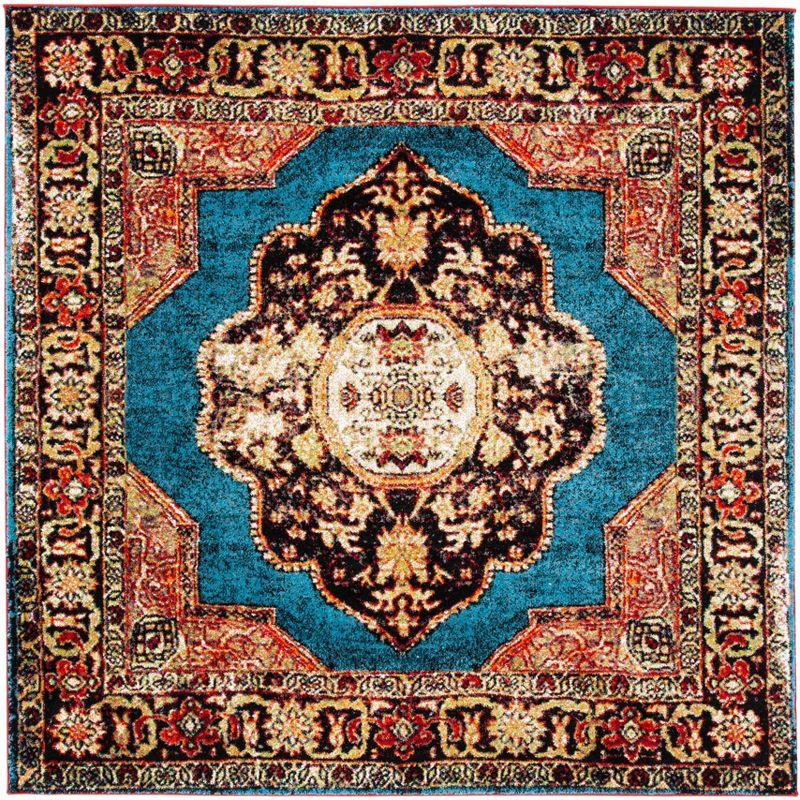 Vintage Hamadan VTH219 Power Loomed Indoor Accent Rug - Gold/Light Blue - 3'x3' - Safavieh