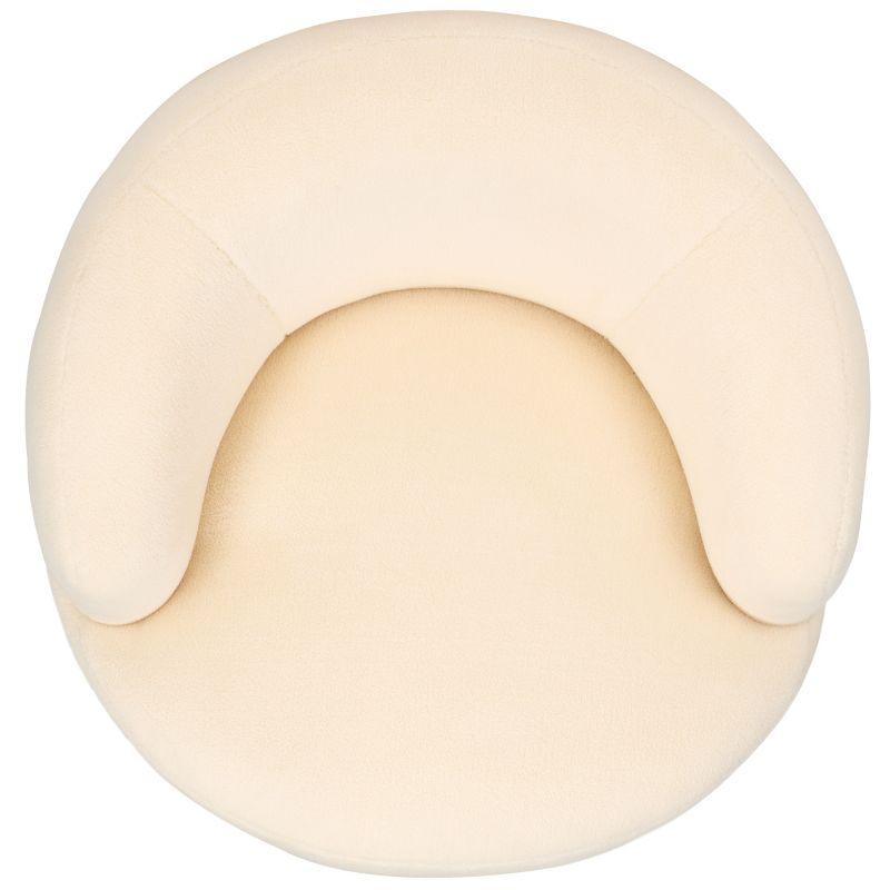 Flynn Faux Lamb Wool Swivel Chair - SFV4739 - Ivory/Gold - Safavieh Couture