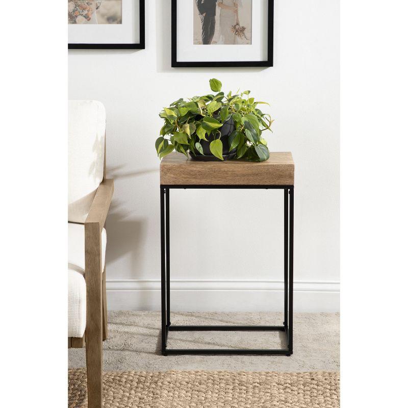 Kate and Laurel Karlsen Wood and Metal Slim Side Table