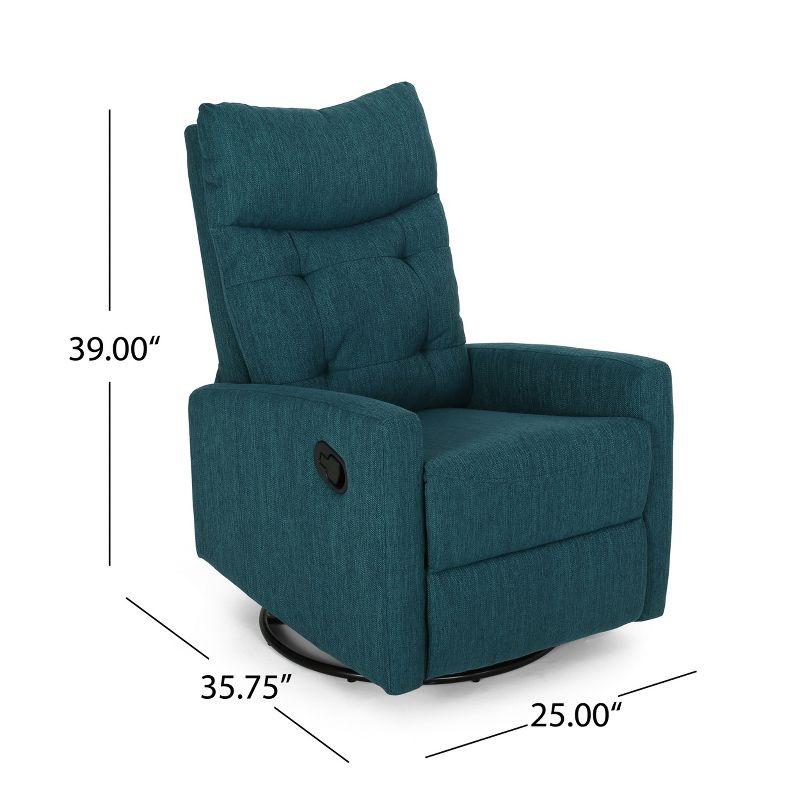 Woodglen Contemporary Glider Swivel Recliner Teal: Plush, Tufted - Christopher Knight Home