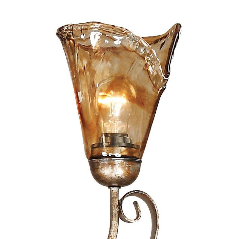 Franklin Iron Works Amber Scroll Golden Bronze Large Chandelier 35 1/2" Wide Rustic Art Glass 9-Light Fixture for Dining Room House Kitchen Island