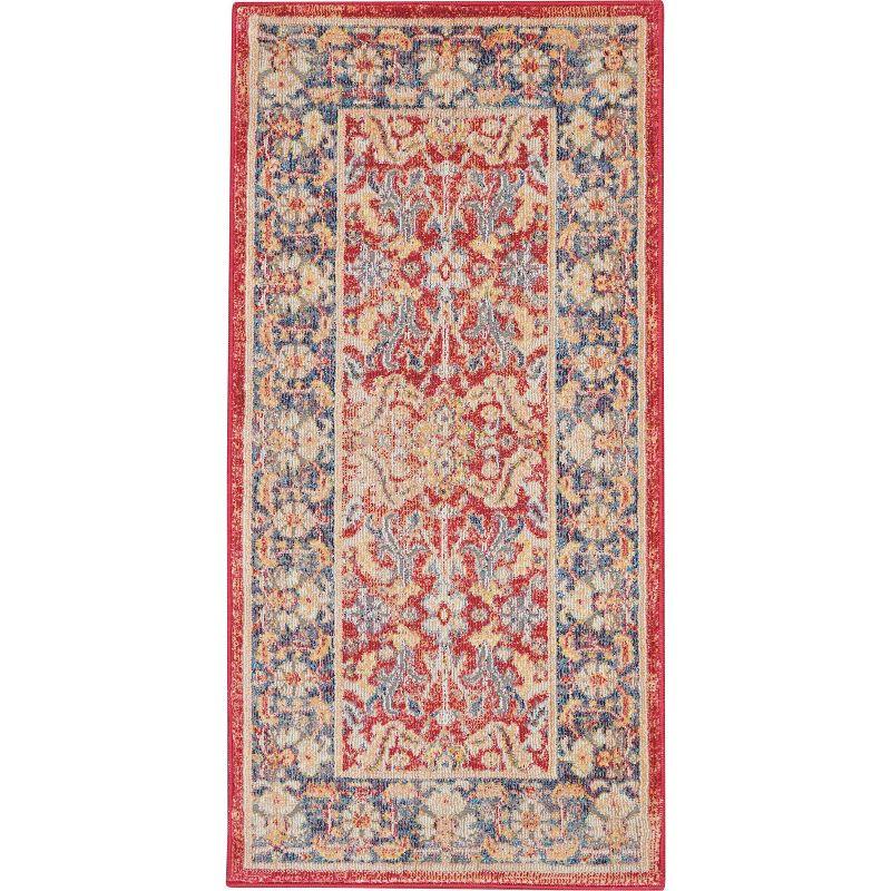 Global Vintage Persian-Inspired 2'x4' Red Synthetic Area Rug