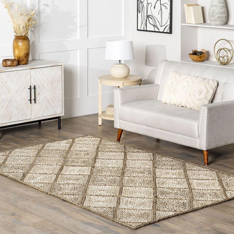 Meja Moroccan Lattice Jute Area Rug