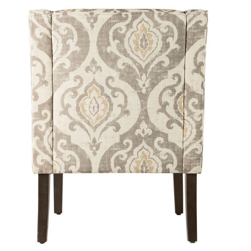 Classic Swoop Accent Armchair Natural Raffia - HomePop: Upholstered, Wood Legs, Foam Fill