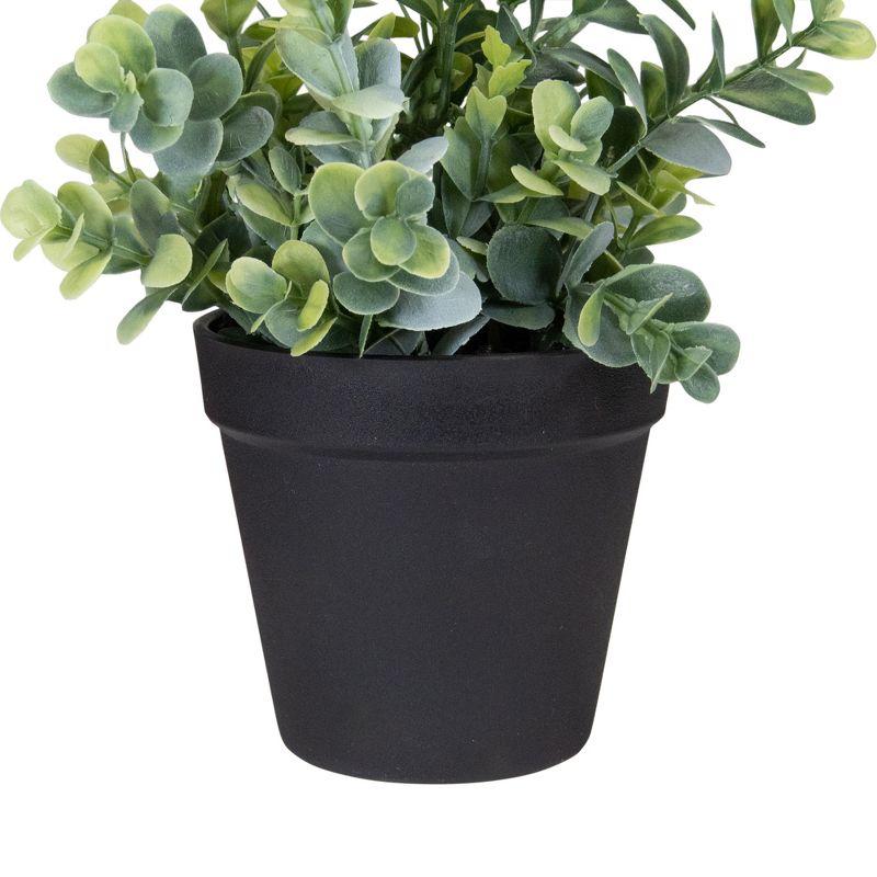 10" Green Artificial Chinaberry Plant in Black Plastic Pot