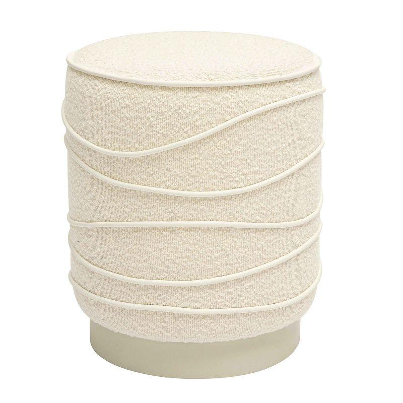 TOV Furniture Nero Cream Boucle Ottoman Cream 14.6"W x 14.6"D x 18"H