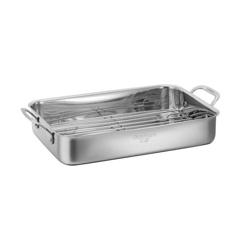 Cuisinart Chef's Classic 14" Stainless Steel Lasagna Pan & Stainless Roasting Rack: Dishwasher-Safe, Riveted Handle