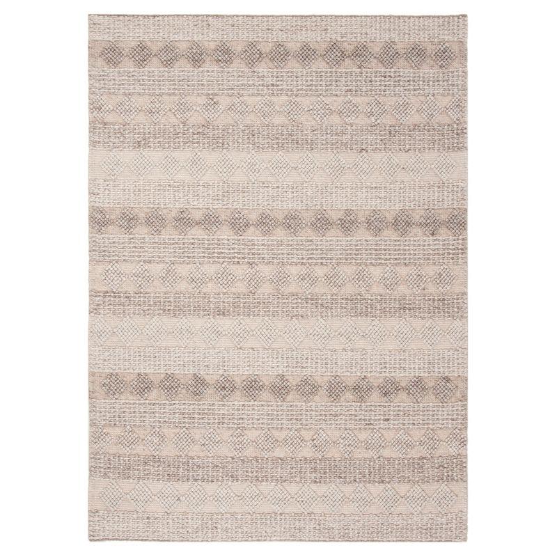 Beige and Ivory Hand-Tufted Wool Rectangular Area Rug