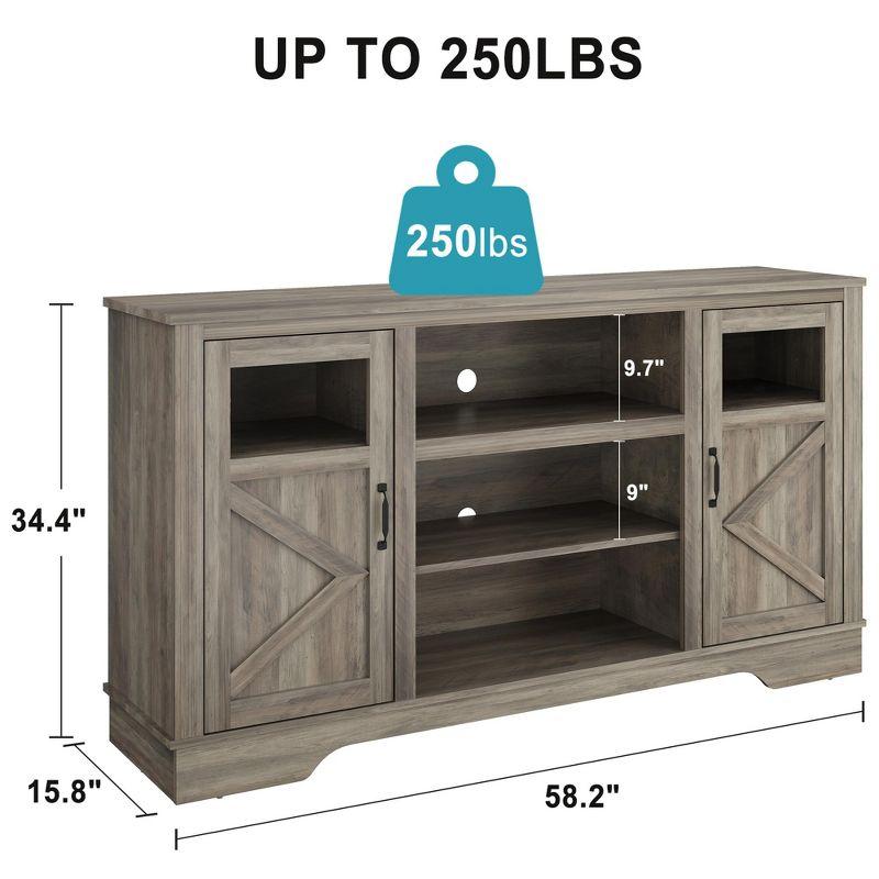Wrought Studio™ Farmhouse TV Stand With LED Lights, Entertainment Center For 65/60/55 Inches Televisions
