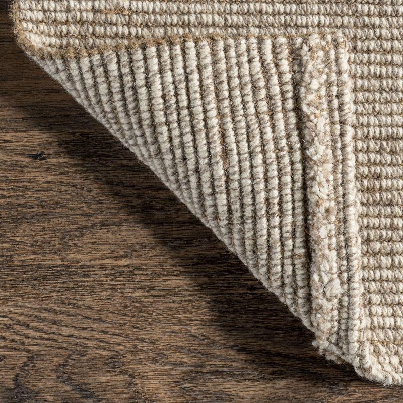 Ivory Flatweave Wool Blend Rectangular Area Rug