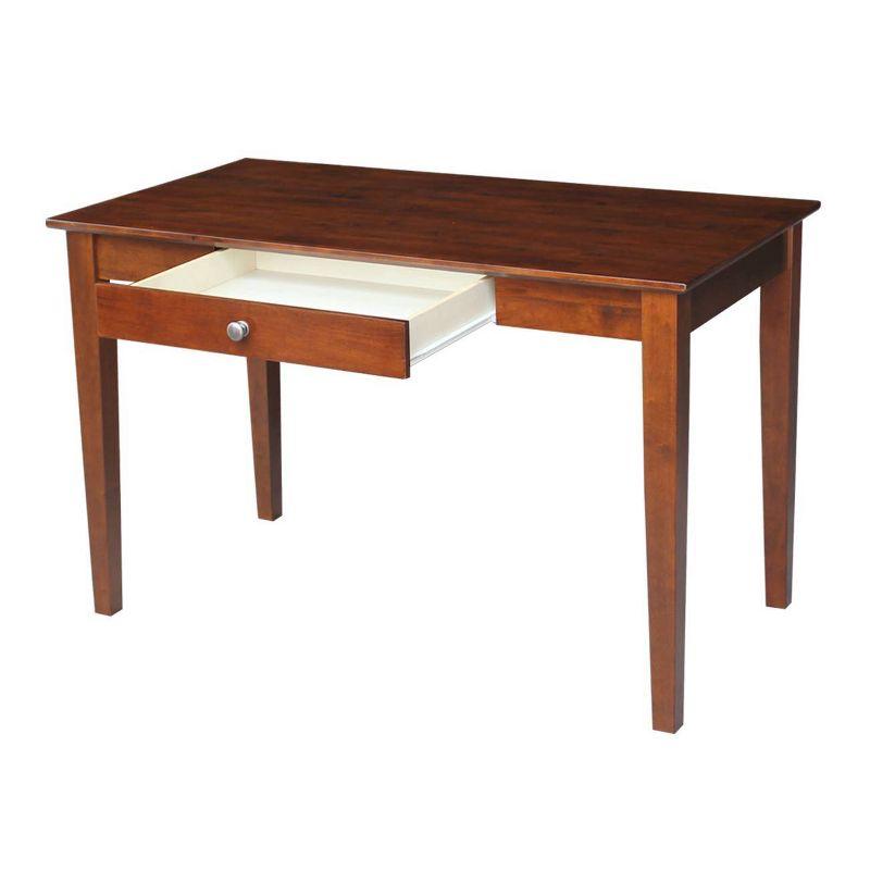 Basic Size Desk with Drawer and Chair Brown - International Concepts