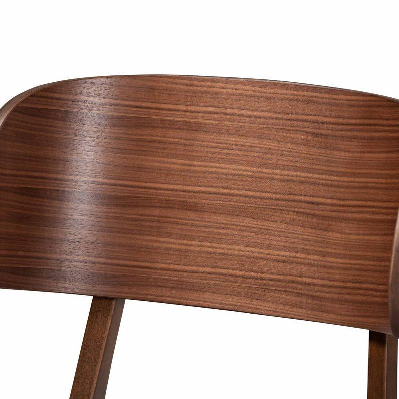 2pc Alston Fabric Upholstered Wood Dining Chair Set Beige/Walnut Brown - Baxton Studio