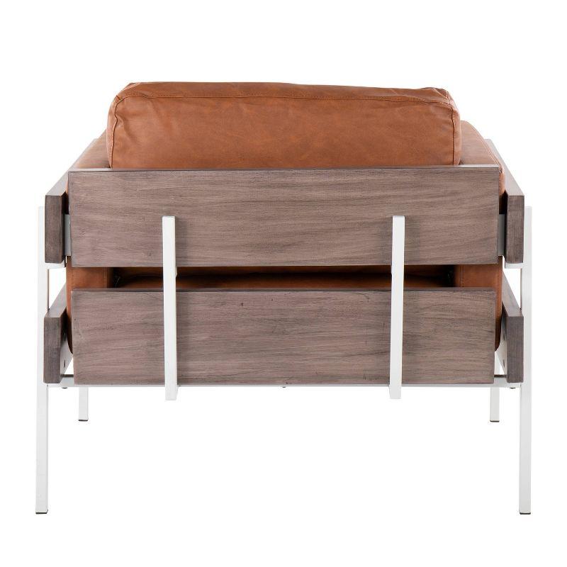 Kari Accent Chair: LumiSource, Upholstered Faux Leather, Metal Frame, Removable Cushions