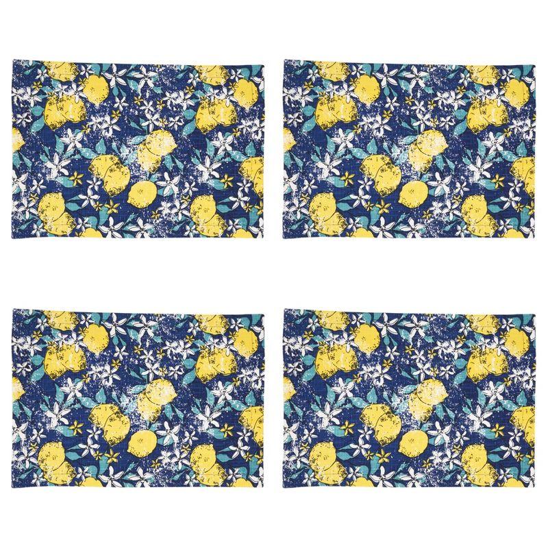 Saro Assam Collection 100% Cotton No Pattern Rectangle Placemat (Set of 4)