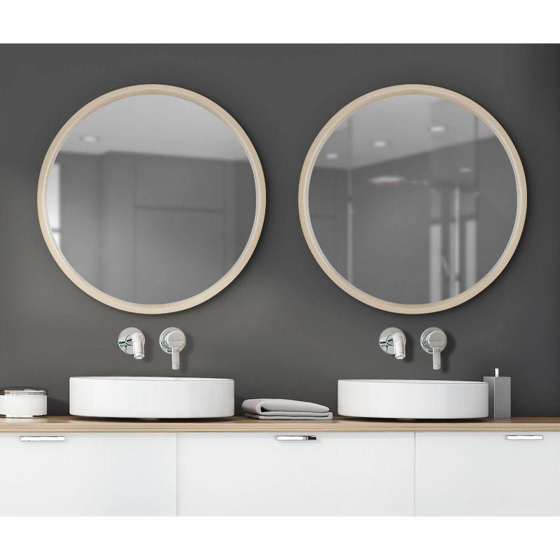 Travis Round Wood Accent Wall Mirror - Kate and Laurel All Things Decor