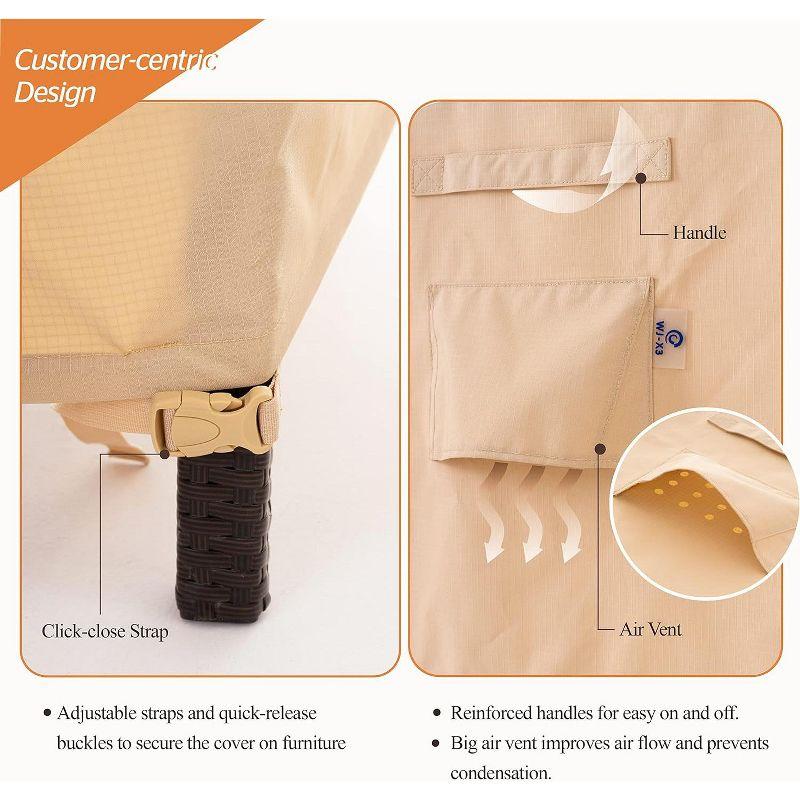 Waterproof Outdoor Patio Chair Covers - Beige - 2Packs - 33"(W)x35"(D)x36/26"(H)