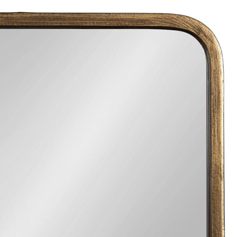 Kate & Laurel All Things Decor 11"x24" Estero Wall Rectangle Mirror with Shelf Gold: Mid-Century Modern, Wall-Mounted Storage
