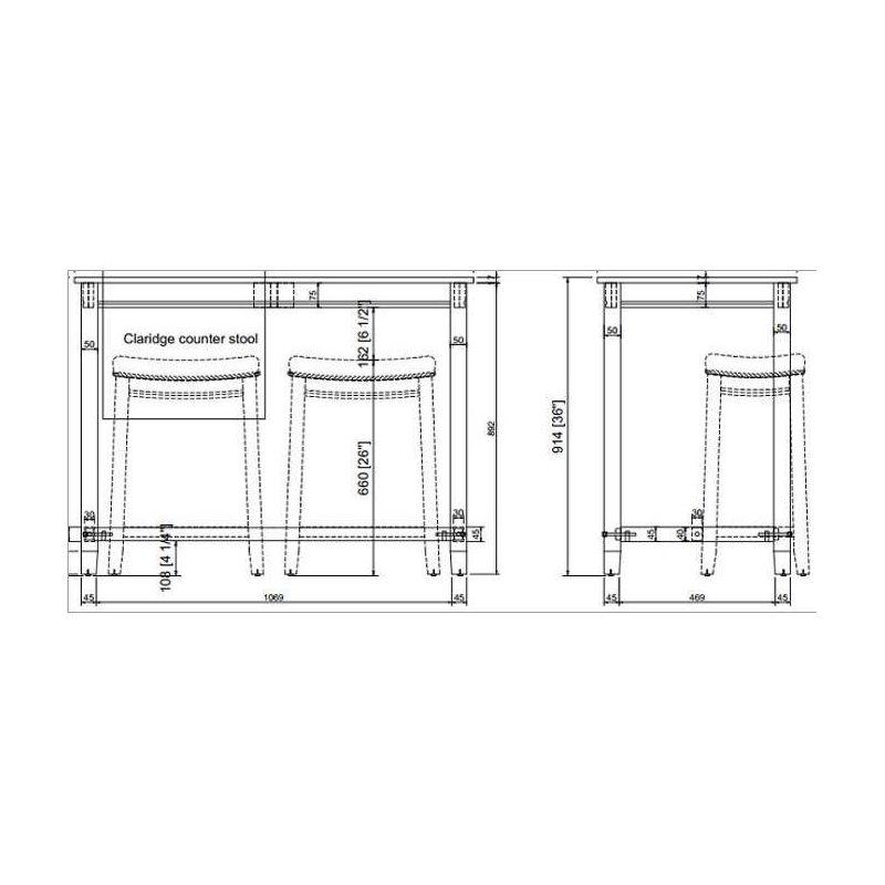 36" Claridge Counter Height Pub Table - Linon