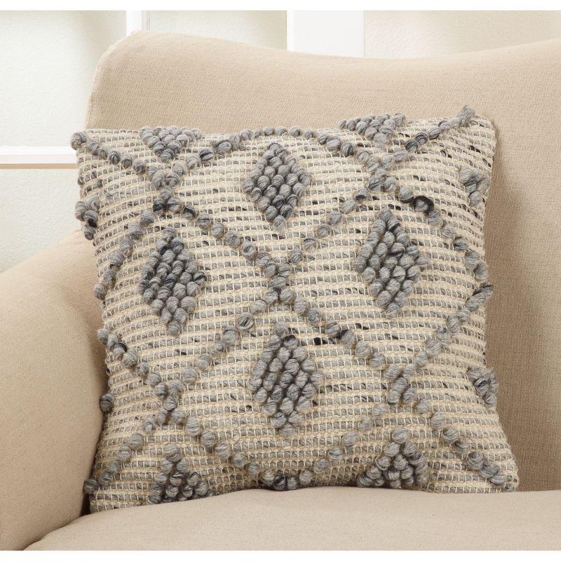 Geometric Wool Blend Throw Pillow