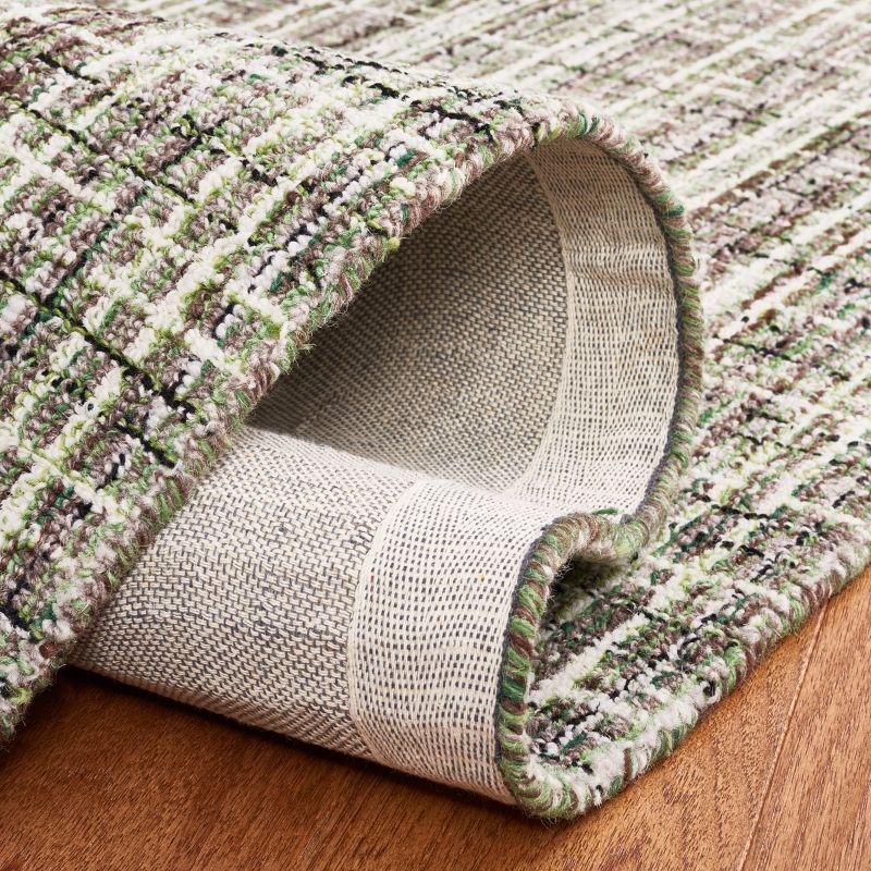 Abstract ABT488 Handmade Tufted Area Rug - Brown/Green - 6'-0" x 6'-0" Square - Safavieh