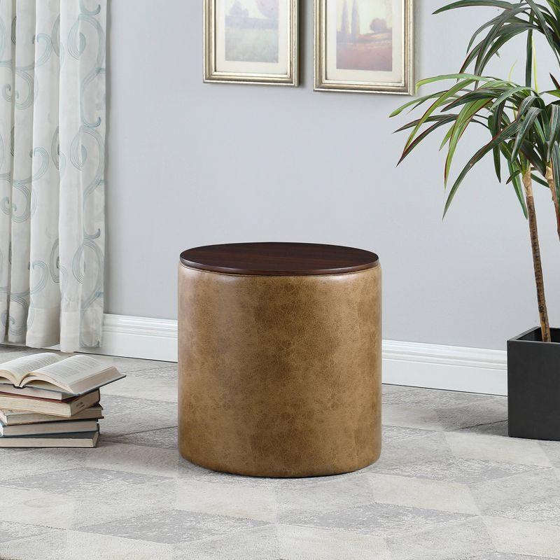 Aluino Faux Leather Ottoman