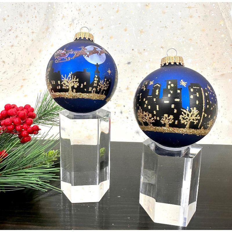 Christmas By Krebs - 67mm/2.625" Decorated Glass Balls Ornaments [4 Pieces]