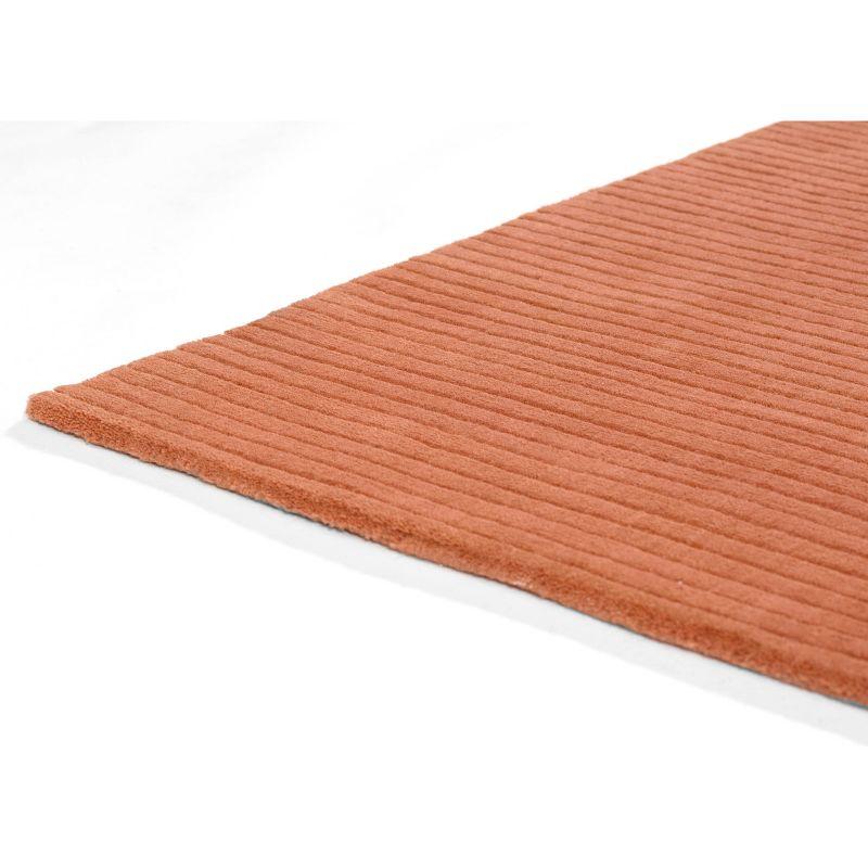 Momeni 2'x4' Asher Solid Handloomed Area Rug Rust: Wool, Medium Pile, Handmade, Indoor, Accent Rug, Cotton Backing