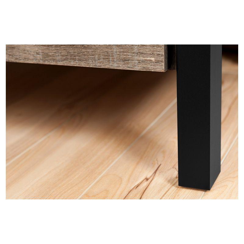 Munich 2-Drawer Nightstand - End Table with Storage Weathered Oak and Matte Black