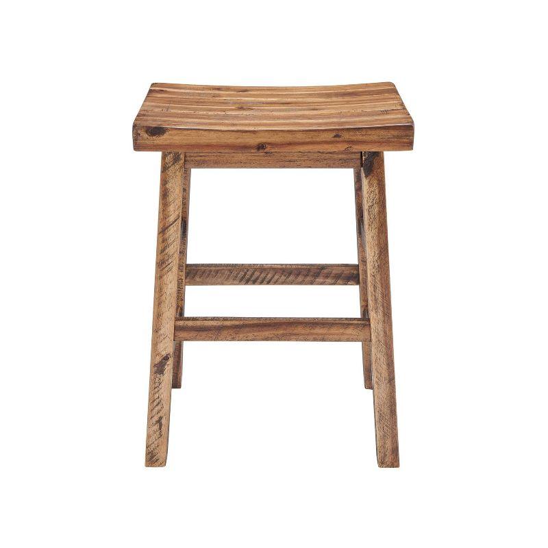 Durango 26" Brown Wood and Metal Saddle Stool