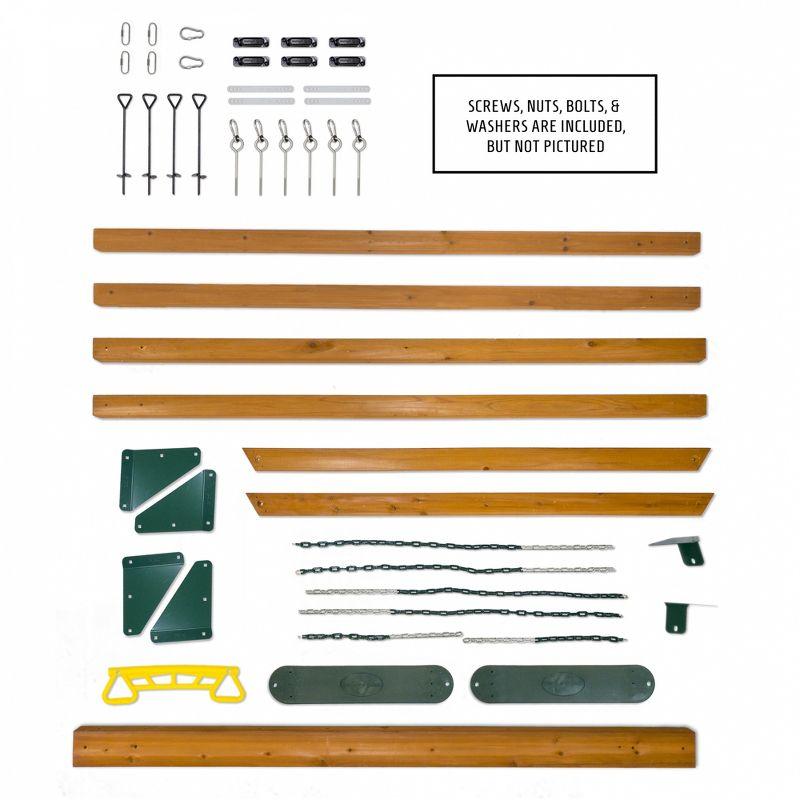 Gorilla Playsets 3-Position Wooden Swing Set with 2 Swing Belts and Trapeze Bar