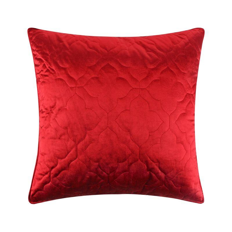 Caserta Red Velvet Quilted Euro Sham