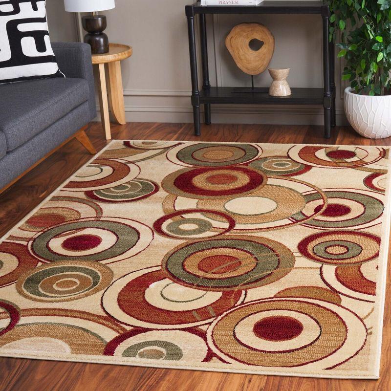 Ivory Multi Synthetic Hand-knotted Rectangular Area Rug