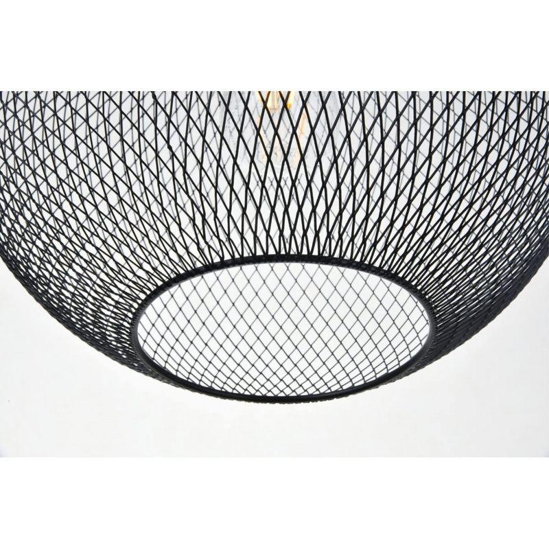 Elegant Lighting Keller 1 Light Black Pendant