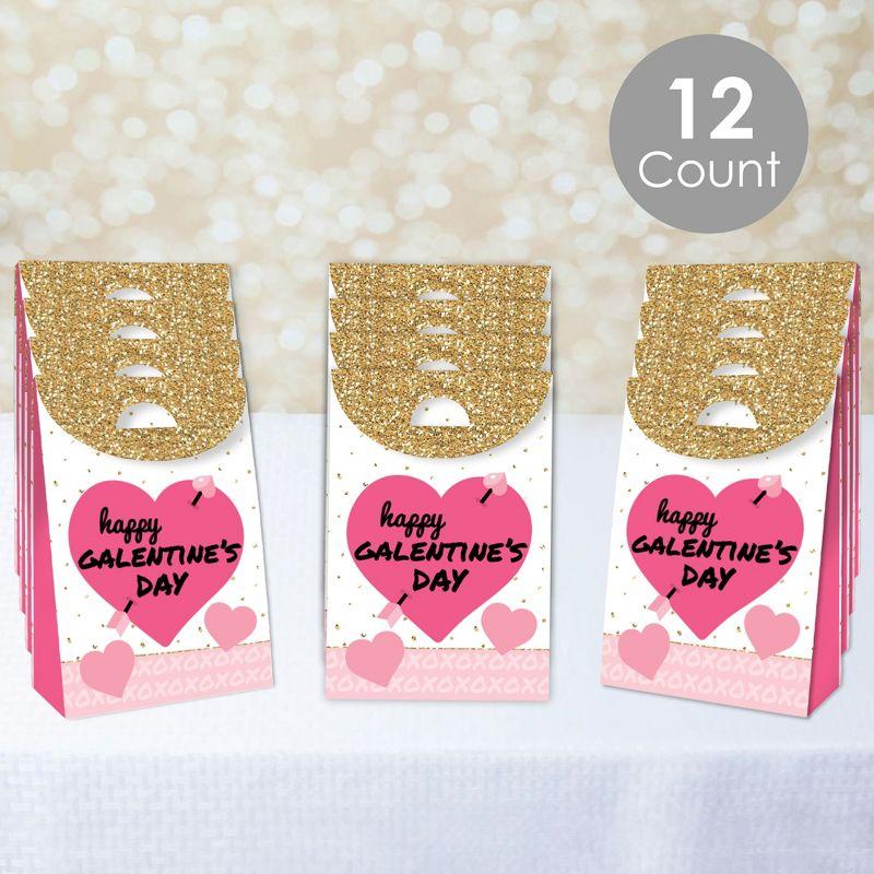 Big Dot of Happiness Be My Galentine - Galentine's & Valentine's Day Gift Favor Bags - Party Goodie Boxes - Set of 12