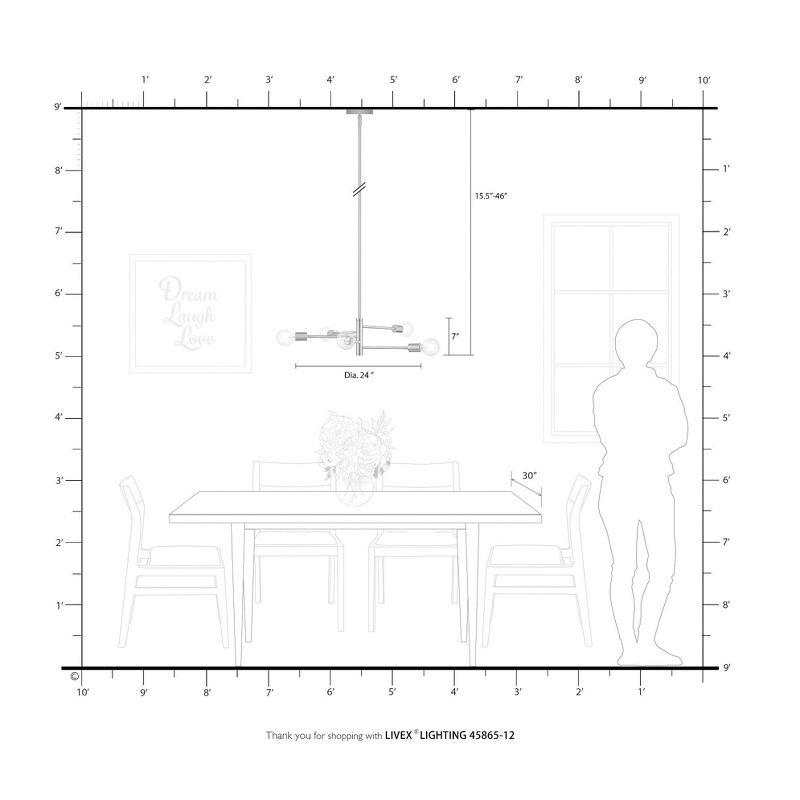 Livex Lighting Bannister 5 - Light Chandelier in  Satin Brass