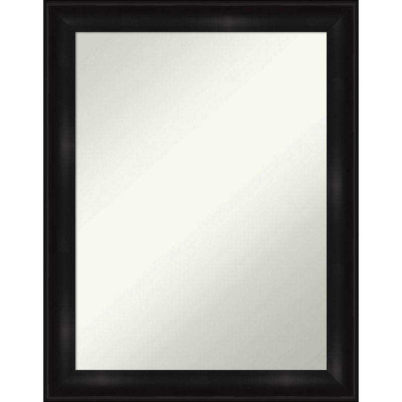 22" x 28" Non-Beveled Grand Narrow Bathroom Wall Mirror Black - Amanti Art: Modern Rectangle, Wall Mount, Polystyrene Frame