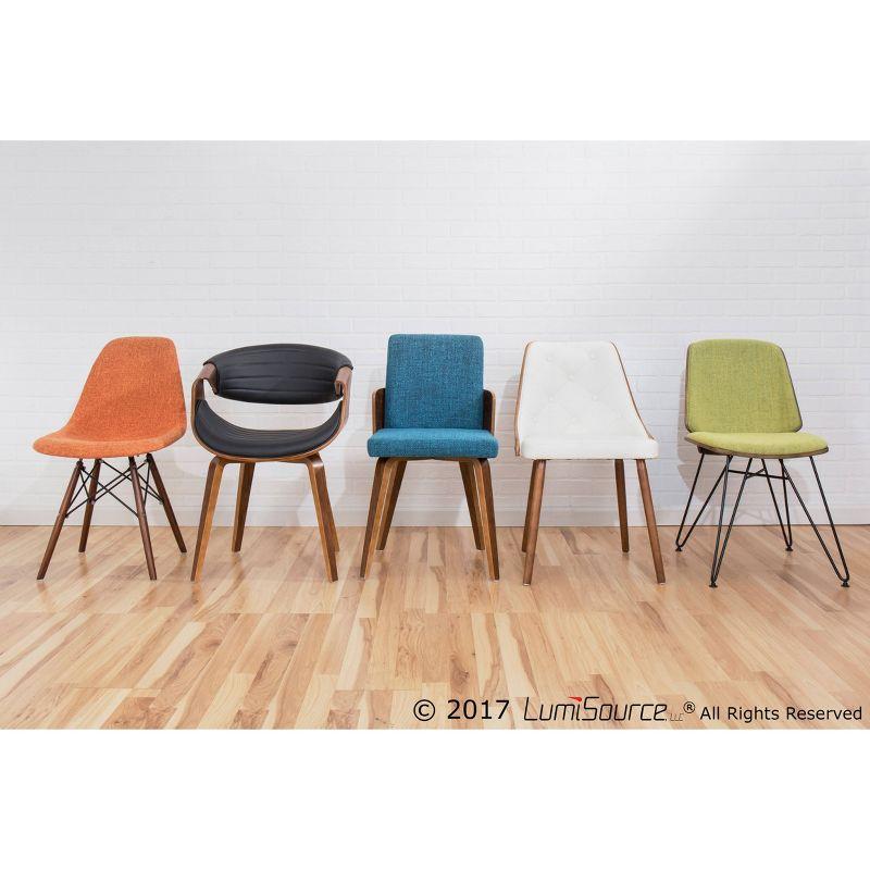 Gianna Mid Century Modern Walnut Wood Back Dining Chair Wood/White - LumiSource