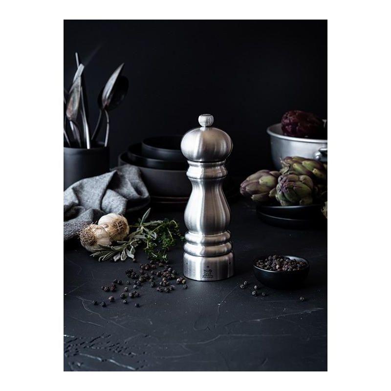 Paris Chef Stainless Steel Adjustable Pepper Mill, 7-inch