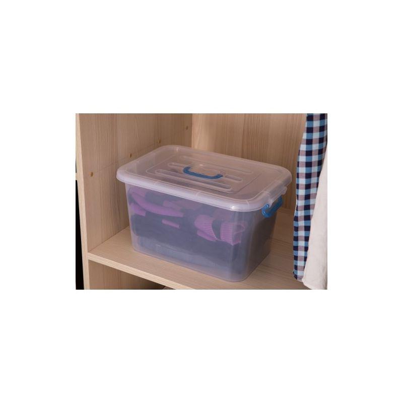 Basicwise Large Clear Storage Container With Lid and Handles