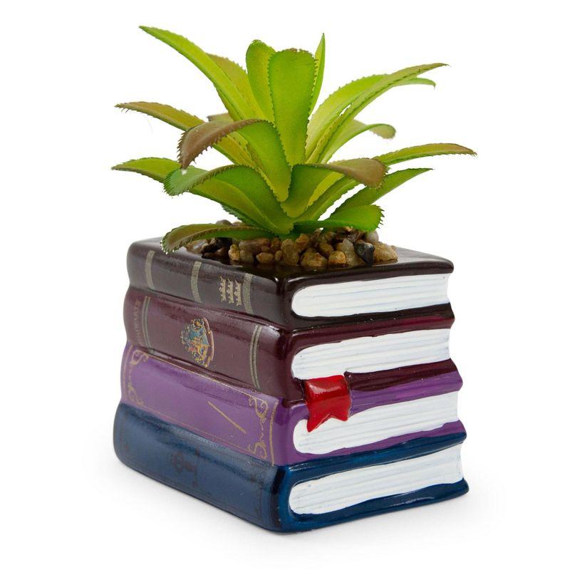 Enchanted Hogwarts Book Stack 3" Ceramic Planter with Faux Succulent