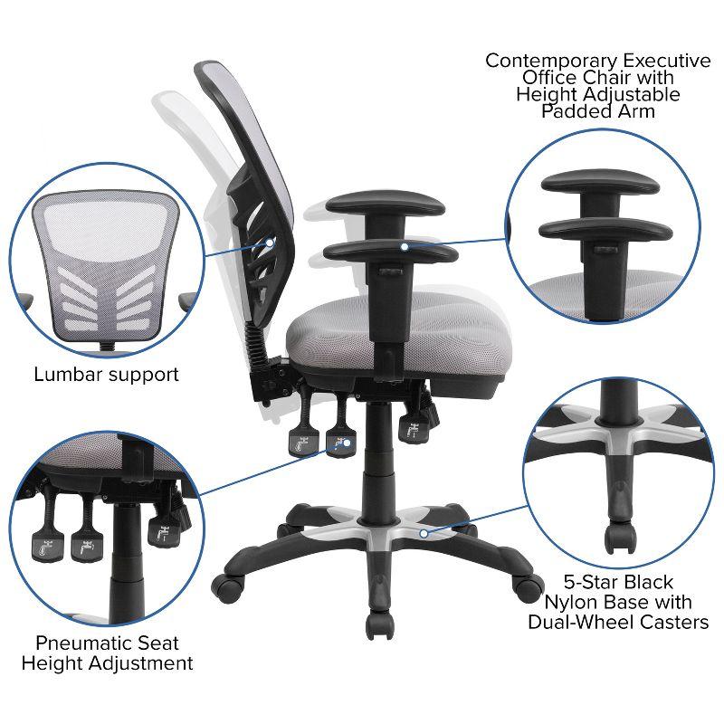 Flash Furniture Mid-Back Mesh Multifunction Executive Swivel Ergonomic Office Chair with Adjustable Arms