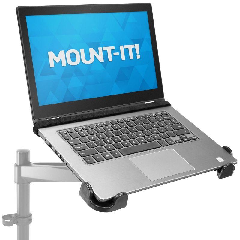 Mount-it Mount-It! VESA Clamp On Laptop Tray Notebook Holder Arm with Safety Strap and Safety Ledge Stopper