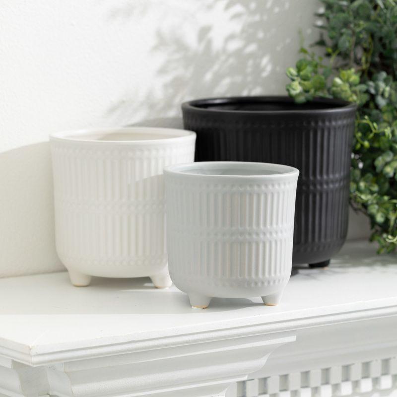 Sullivans Set of 3 Small Ceramic Planters  6.5"H, 5.5"H, & 4.75"H Multicolored