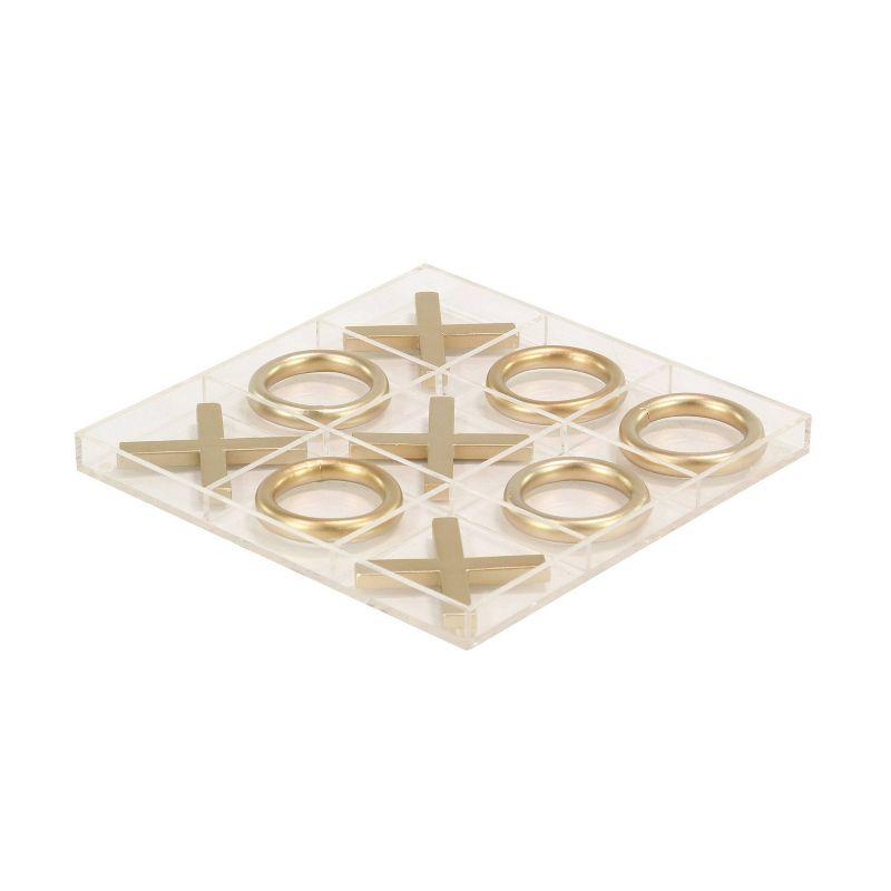 12" Modern Acrylic and Iron Tic Tac Toe Set - Olivia & May