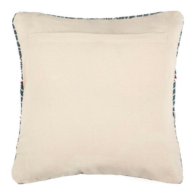 Larren 18'' Square Embroidered Cotton Boho Pillow