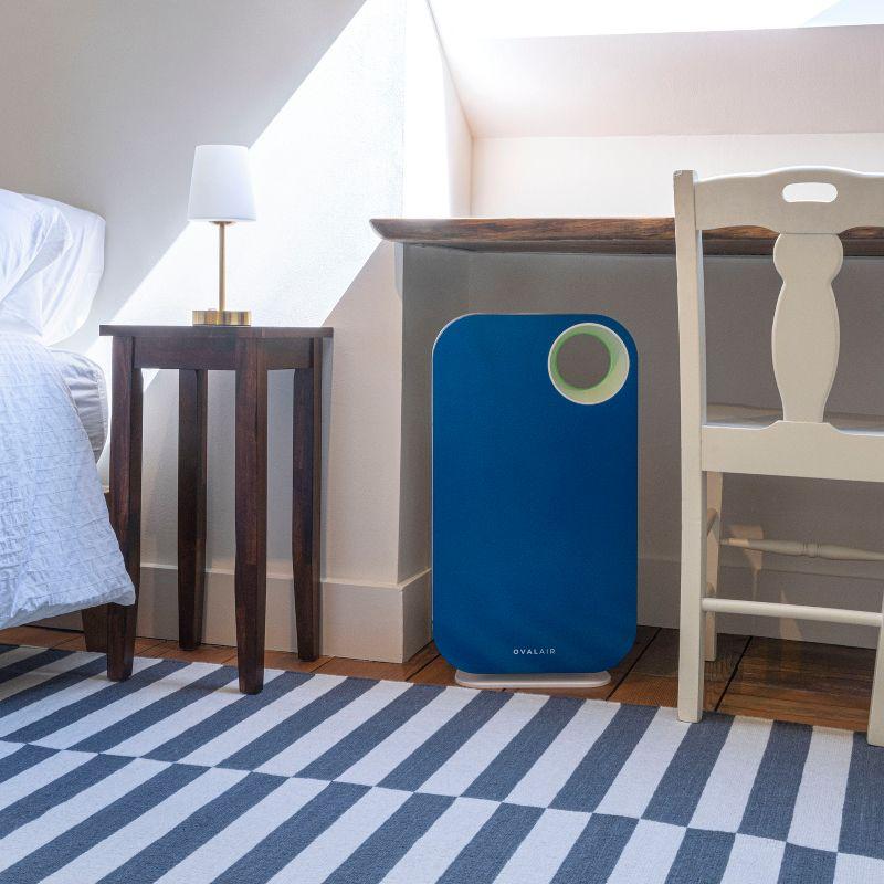 OVAL AIR OVAL AIR 3-Stage H13 True HEPA 5-in-1 Air Purifier reduces Allergies, Asthma, Pets, Odor, Smoke