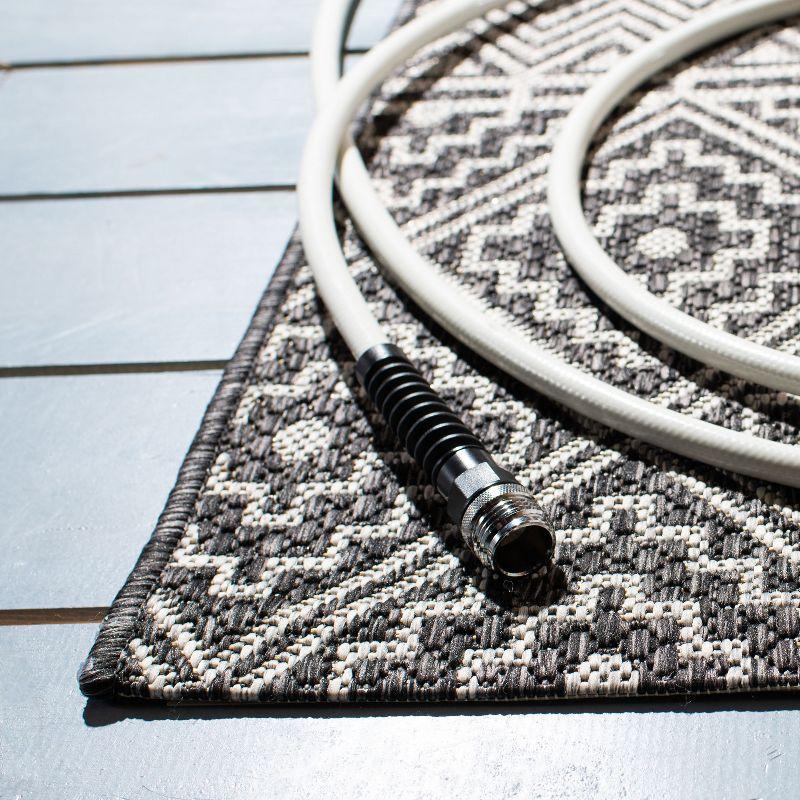 Safavieh Black and Grey Geometric Square Indoor/Outdoor Rug